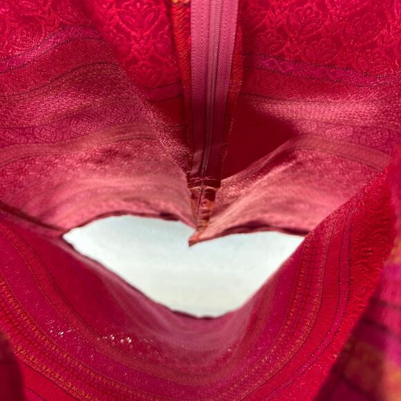 Necessary Objects Womens Skirt Size Small Pink Striped 100% Polyester Back Zip - Picture 5 of 12